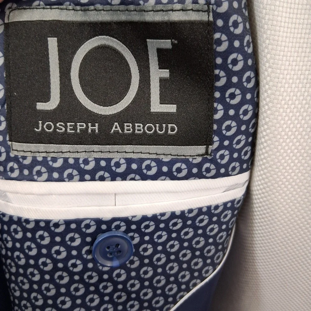 Joseph Abboud Sport Coat 56R Solid Blue Stretch Two Button Blazer Double Vent